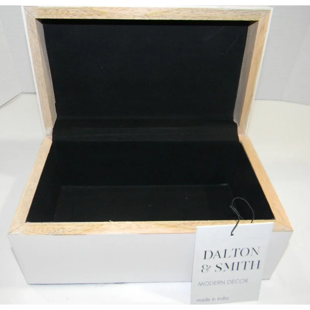 Dalton & Smith Modern Decor Box Jewelry Trinket Wood Lined NWT